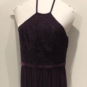 David’s Bridal bridesmaid dress plum color